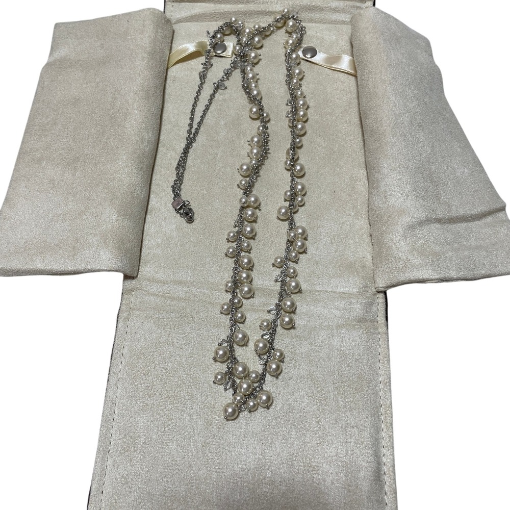 Banana Republic 36" Faux Pearl Cluster Necklace